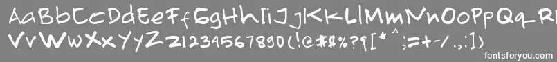 フォントPrimahandwrite – 灰色の背景に白い文字