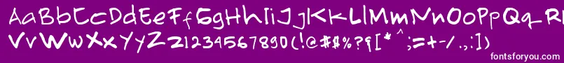 Primahandwrite Font – White Fonts on Purple Background