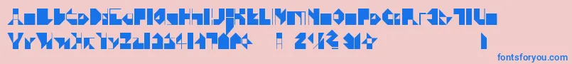 Zev Font – Blue Fonts on Pink Background
