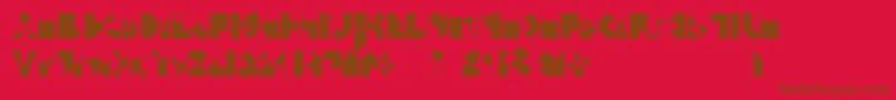 フォントZev – 赤い背景に茶色の文字