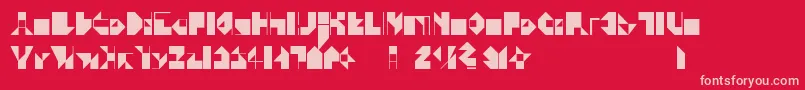 Zev Font – Pink Fonts on Red Background