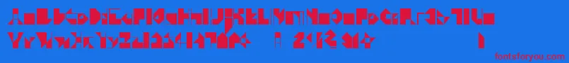Zev Font – Red Fonts on Blue Background