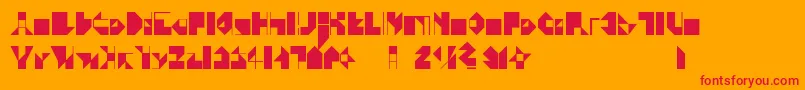 Zev Font – Red Fonts on Orange Background
