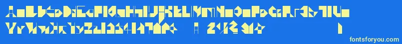 Zev Font – Yellow Fonts on Blue Background