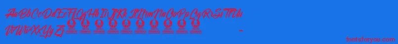 LightsOfTheStardust Font – Red Fonts on Blue Background