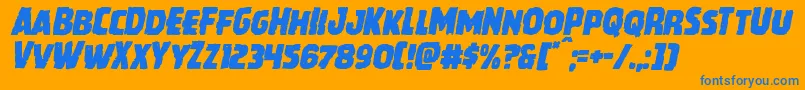 Howlinmadital Font – Blue Fonts on Orange Background