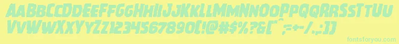 Howlinmadital Font – Green Fonts on Yellow Background