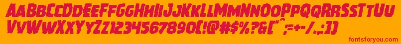 フォントHowlinmadital – オレンジの背景に赤い文字