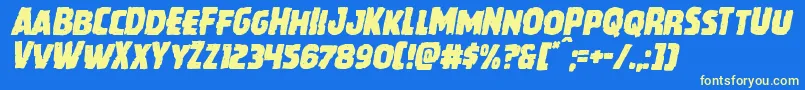 Czcionka Howlinmadital – żółte czcionki na niebieskim tle