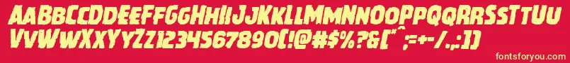Howlinmadital Font – Yellow Fonts on Red Background