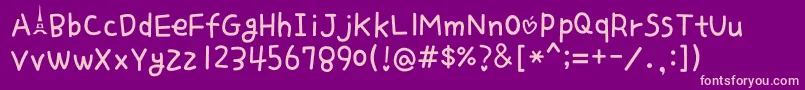 Więcej informacji o czcionce LoveLetter Czcionka LoveLetter – różowe czcionki na fioletowym tle
