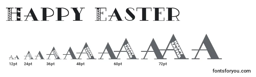 Größen der Schriftart Happy Easter