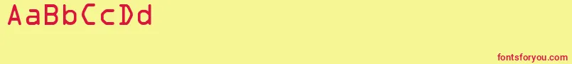 フォントSadvocra – 赤い文字の黄色い背景