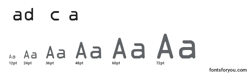 Размеры шрифта Sadvocra