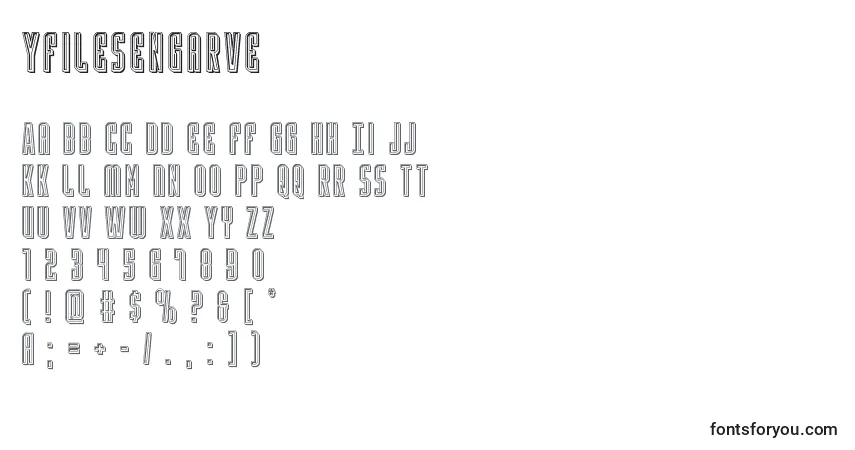 Шрифт Yfilesengarve – алфавит, цифры, специальные символы