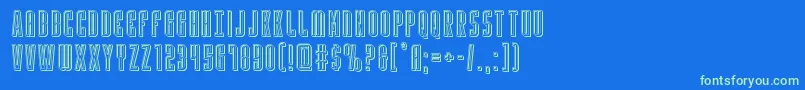 Yfilesengarve Font – Green Fonts on Blue Background