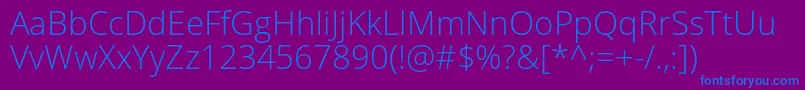 Opensans Light Font – Blue Fonts on Purple Background