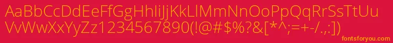 Opensans Light Font – Orange Fonts on Red Background