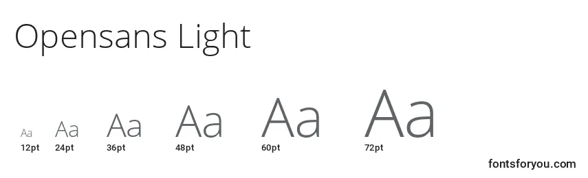 Размеры шрифта Opensans Light