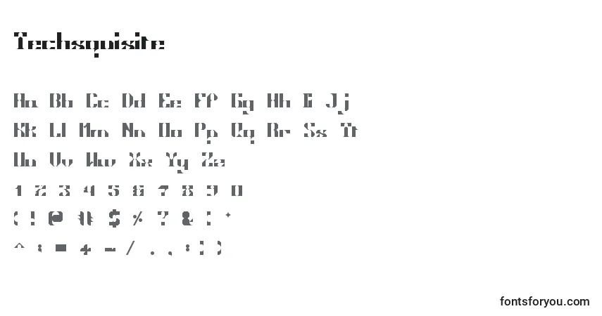 Schriftart Techsquisite – Alphabet, Zahlen, spezielle Symbole