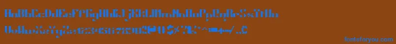 Techsquisite Font – Blue Fonts on Brown Background