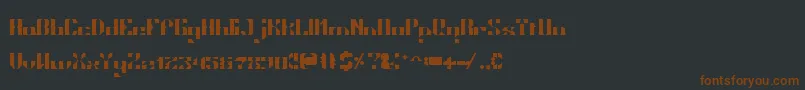 Techsquisite-fontti – ruskeat fontit mustalla taustalla