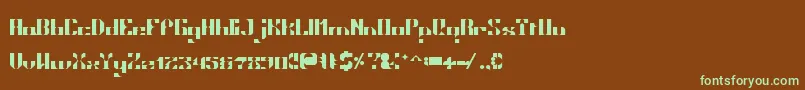 Шрифт Techsquisite – зелёные шрифты на коричневом фоне