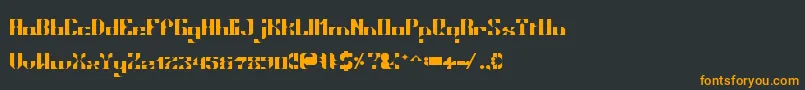 Czcionka Techsquisite – pomarańczowe czcionki na czarnym tle