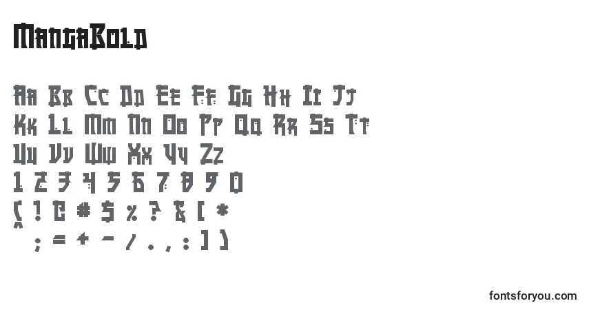 Schriftart MangaBold – Alphabet, Zahlen, spezielle Symbole