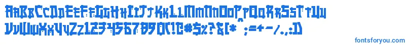 フォントMangaBold – 白い背景に青い文字