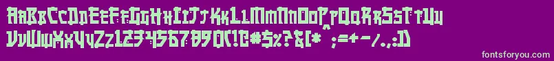 MangaBold Font – Green Fonts on Purple Background