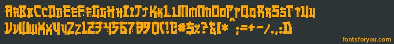 MangaBold Font – Orange Fonts on Black Background