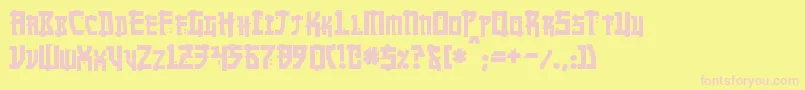 MangaBold-fontti – vaaleanpunaiset fontit keltaisella taustalla