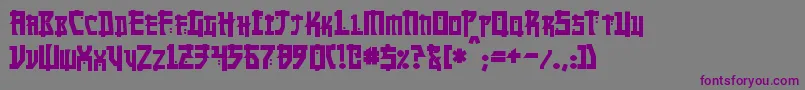 フォントMangaBold – 紫色のフォント、灰色の背景
