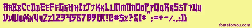 MangaBold Font – Purple Fonts on Yellow Background