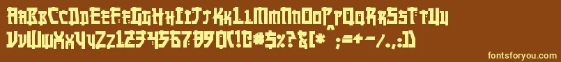 MangaBold-fontti – keltaiset fontit ruskealla taustalla
