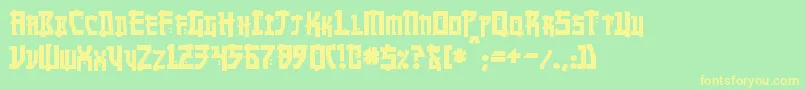 フォントMangaBold – 黄色の文字が緑の背景にあります