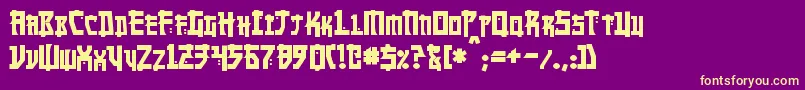 MangaBold Font – Yellow Fonts on Purple Background