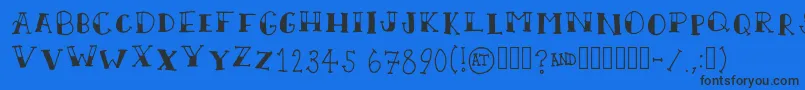 ScallywagRegular Font – Black Fonts on Blue Background