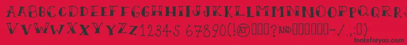 ScallywagRegular Font – Black Fonts on Red Background