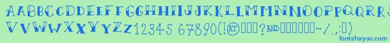 ScallywagRegular Font – Blue Fonts on Green Background