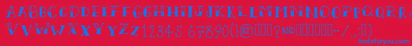 ScallywagRegular Font – Blue Fonts on Red Background