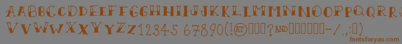 ScallywagRegular-Schriftart – Braune Schriften auf grauem Hintergrund