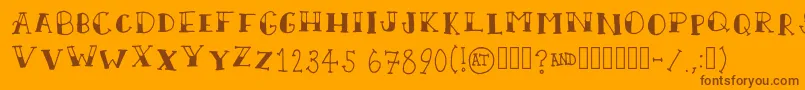 ScallywagRegular Font – Brown Fonts on Orange Background