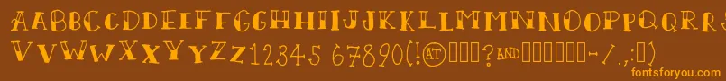 ScallywagRegular Font – Orange Fonts on Brown Background