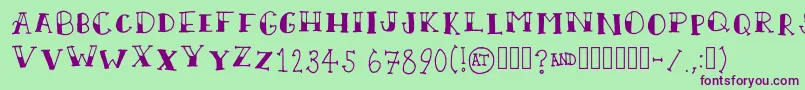 ScallywagRegular Font – Purple Fonts on Green Background