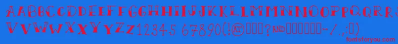 ScallywagRegular Font – Red Fonts on Blue Background