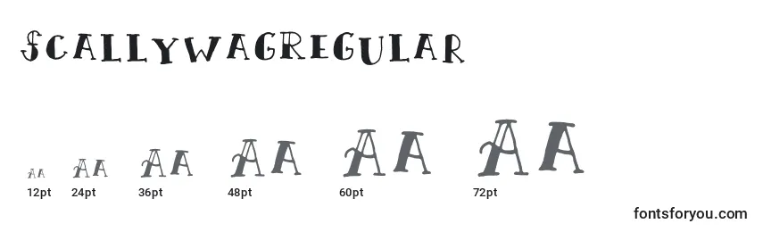 Размеры шрифта ScallywagRegular