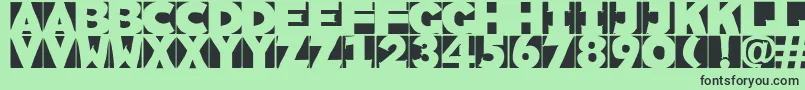 フォントSketchi – 緑の背景に黒い文字