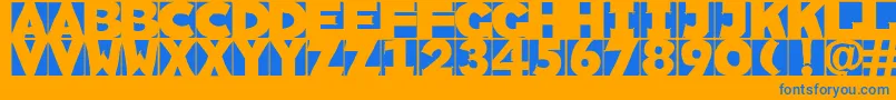 Sketchi Font – Blue Fonts on Orange Background